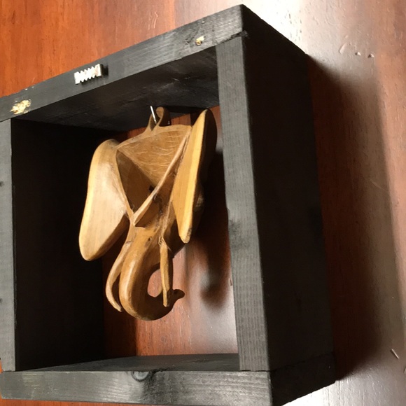 Vintage Wooden Elephant Mask Shadowbox Frame - Picture 7 of 9